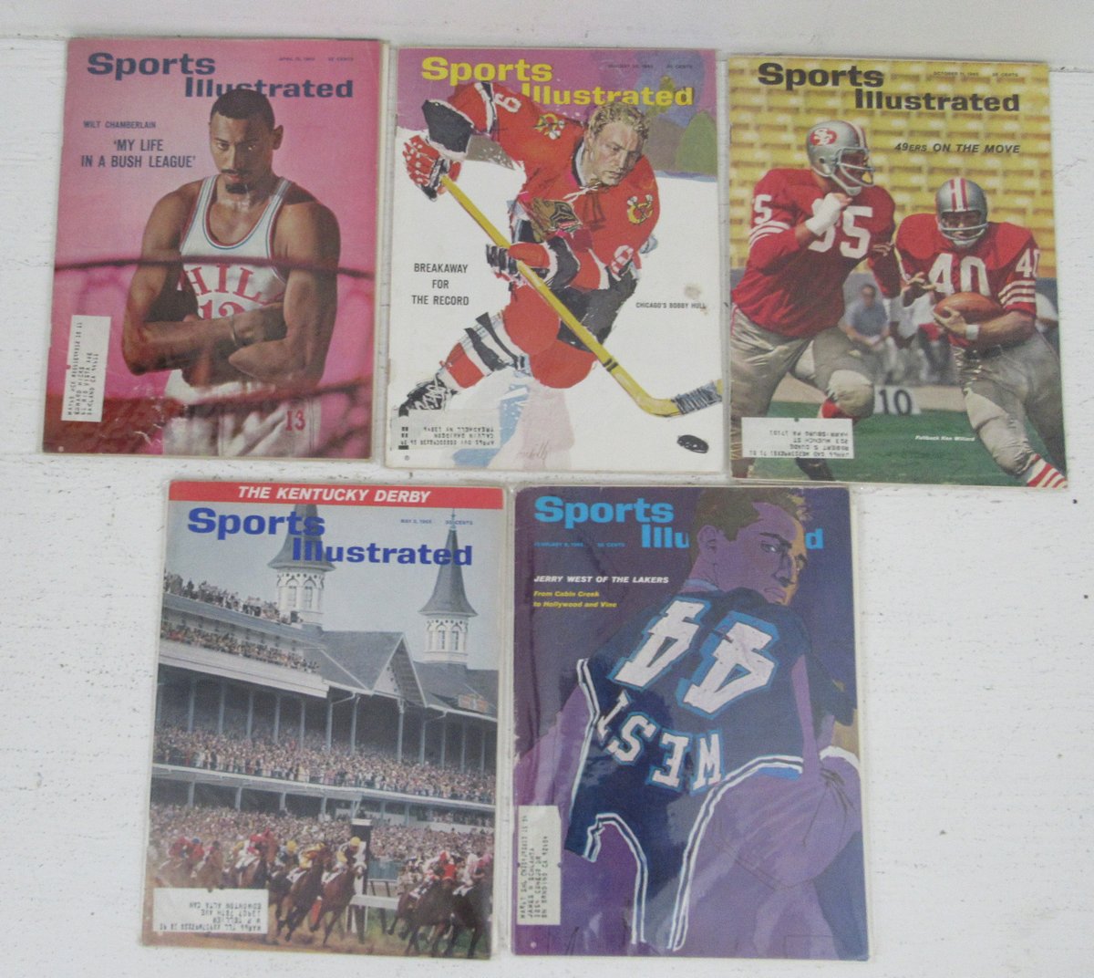 Lot of (20) 1965 Sports Illustrated Magazines Chamberlain/West Covers 198617