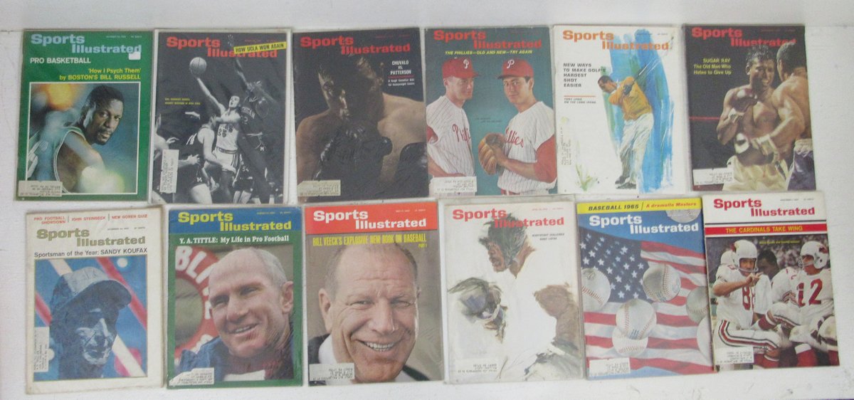 Lot of (20) 1965 Sports Illustrated Magazines Chamberlain/West Covers 198617