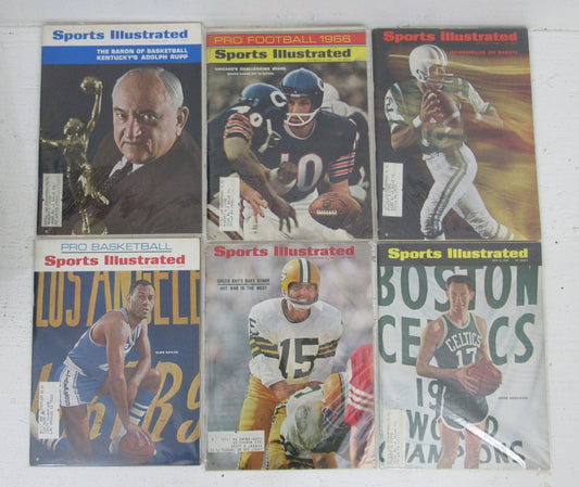 Lot of (43) 1966 Sports Illustrated Magazines Starr/Namath/Rupp Covers 198618