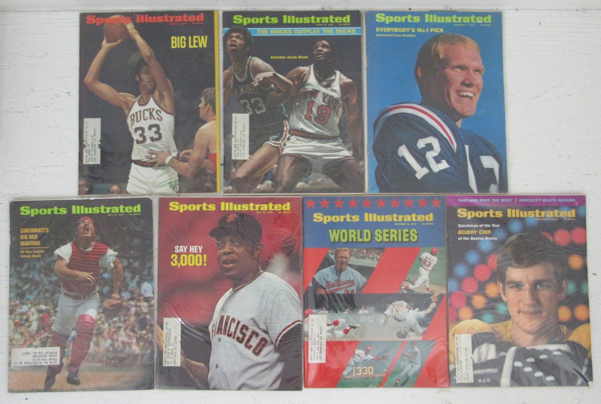 Lot of (62) 1970 Sports Illustrated Magazines Bradshaw 1st Cover/Mays 198620