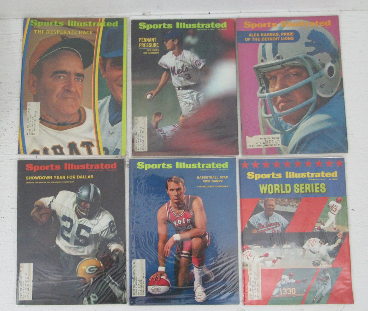 Lot of (62) 1970 Sports Illustrated Magazines Bradshaw 1st Cover/Mays 198620