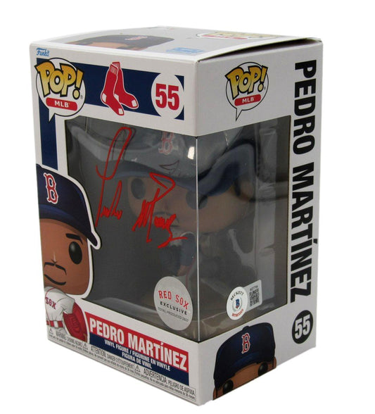 Pedro Martinez HOF Autographed Funko POP! #55 Figurine Red Sox Beckett 176561