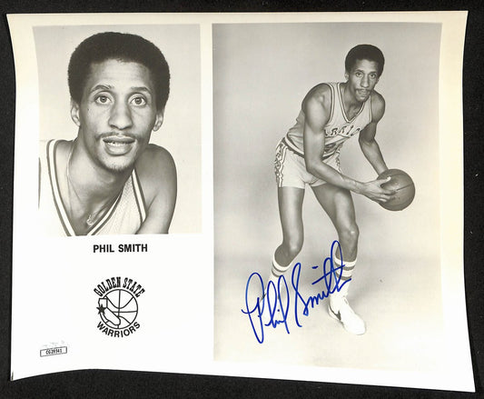 Phil Smith Warriors d.2002 Signed/Auto 8x10 B/W Team Issued Photo JSA 197906