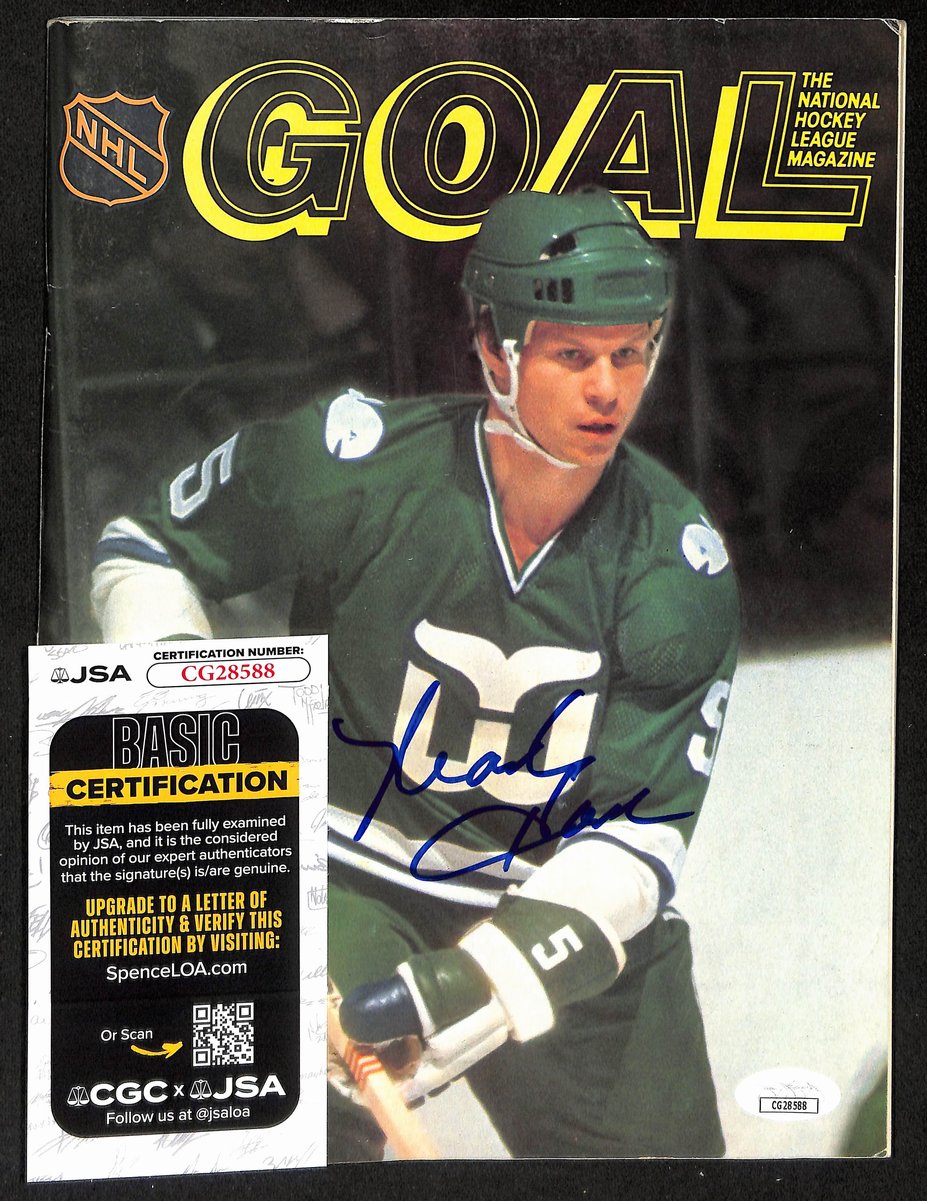 Mark Howe Hartford Whalers Signed/Autographed Goal Magazine JSA 197290