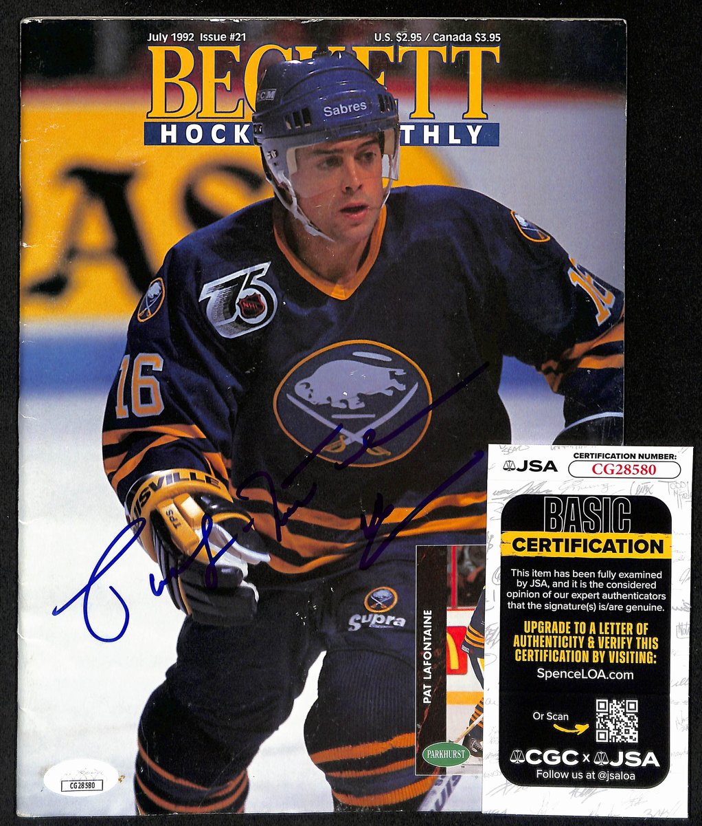 Pat LaFontaine Buffalo Sabres Signed/Auto 1992 Beckett Magazine JSA 197298