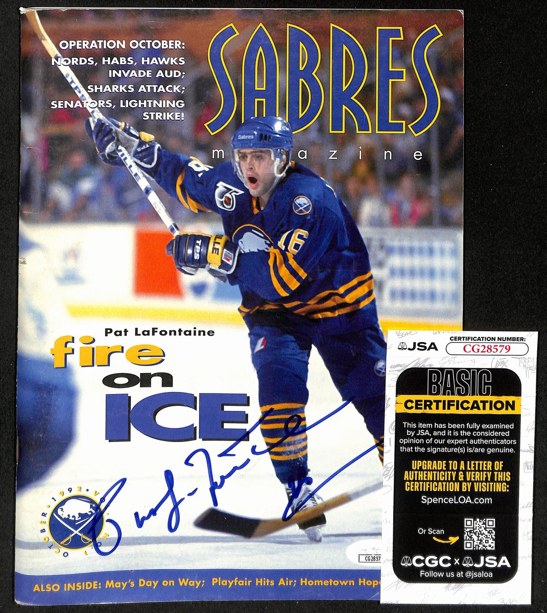 Pat LaFontaine Buffalo Sabres Signed/Autographed Sabres Magazine JSA 197299