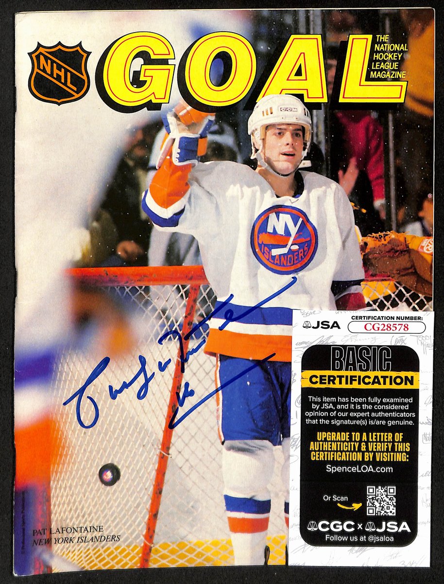 Pat LaFontaine New York Islanders Signed/Autographed Goal Magazine JSA 197300