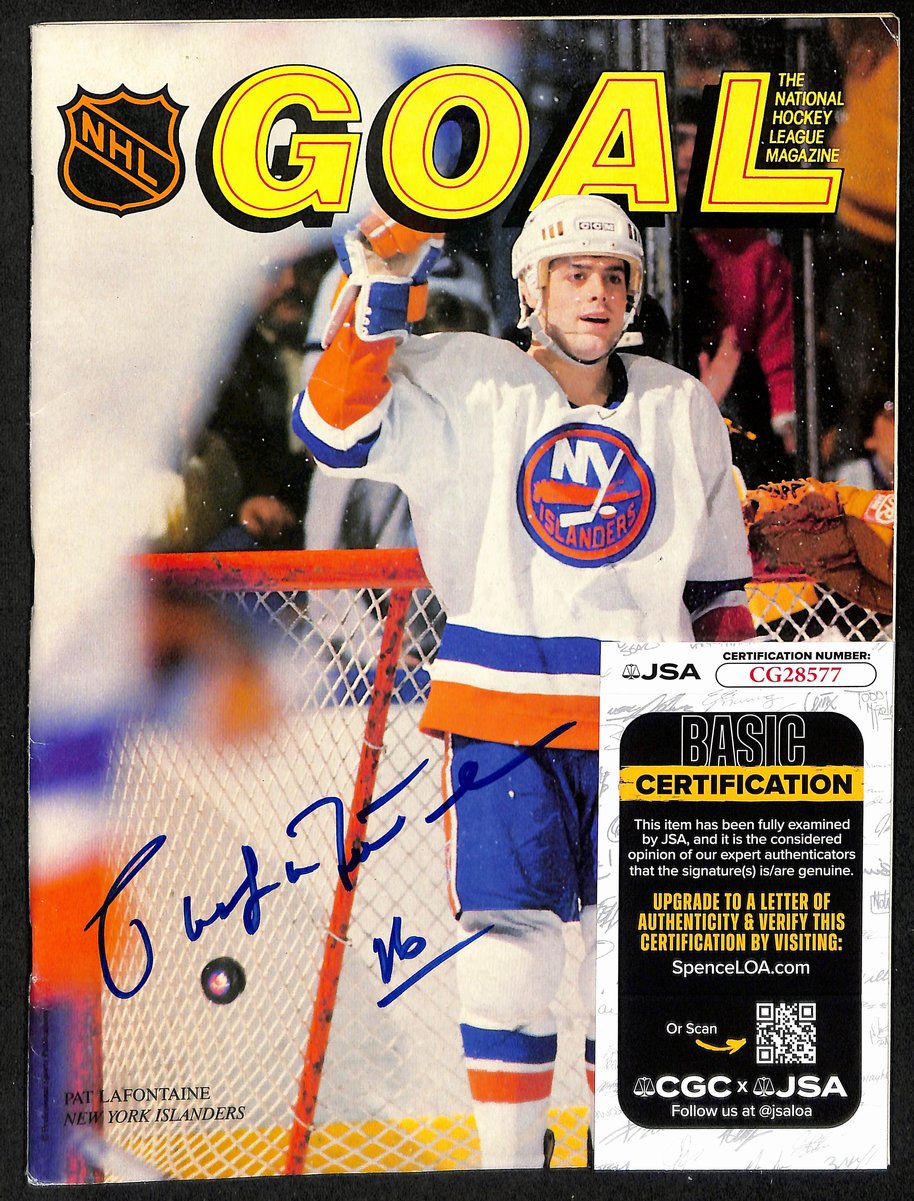 Pat LaFontaine New York Islanders Signed/Autographed Goal Magazine JSA 197301