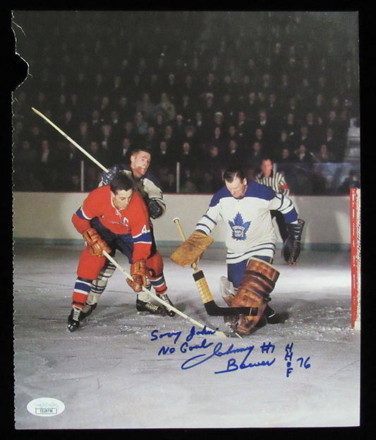 Johnny Bower HOF Signed/Inscr 9x11 Magazine Photo Toronto Maple Leafs JSA 197537