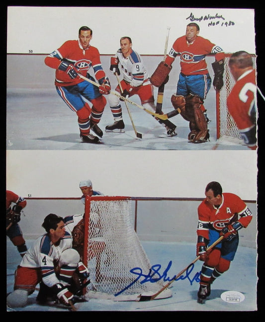 Gump Worsley/Henri Richard Signed/Inscr 10x12 Magazine Photo Montreal JSA 197542