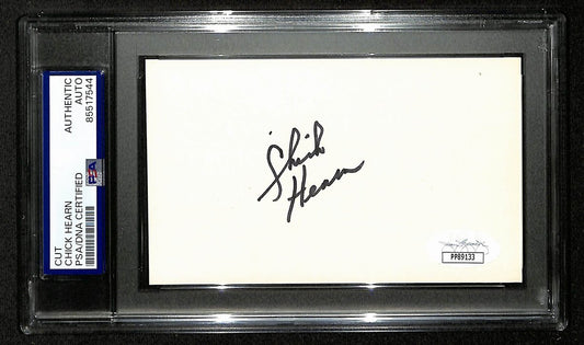 Chick Hearn HOF Sportscaster Signed/Auto Cut on 3x5 Card Lakers PSA/DNA 197015