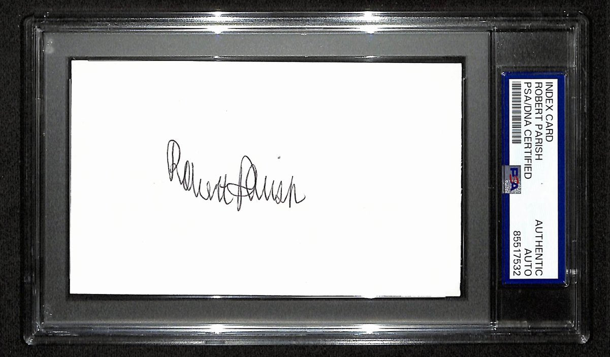 Robert Parish HOF Signed/Auto 3x5 Index Card Boston Celtics PSA/DNA 197016