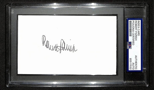 Robert Parish HOF Signed/Auto 3x5 Index Card Boston Celtics PSA/DNA 197016