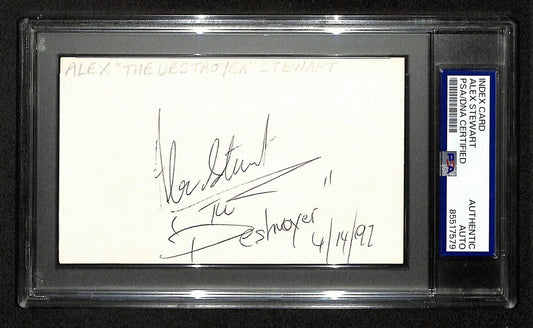 Alex Stewart Signed/Inscribed 3x5 Index Card Boxing Champ PSA/DNA 197020