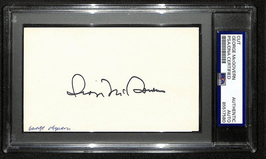 George McGovern Signed/Auto Cut on 3x5 Card U.S. Senator PSA/DNA 197027