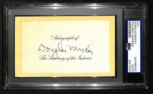 Douglas McKay Signed/Auto Cut on 3x5 Card Oregon Governor PSA/DNA 197029