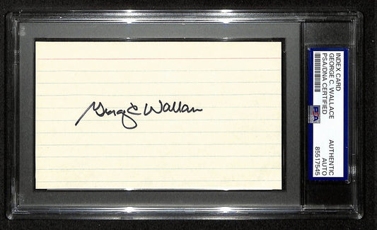 George C. Wallace Signed/Auto 3x5 Index Card Alabama Governor PSA/DNA 197030