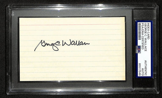 George C. Wallace Signed/Auto 3x5 Index Card Alabama Governor PSA/DNA 197031