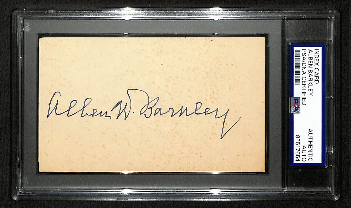 Alben Barkley Signed/Autographed 3x5 Index Card Truman VP PSA/DNA 197033