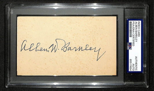 Alben Barkley Signed/Autographed 3x5 Index Card Truman VP PSA/DNA 197033