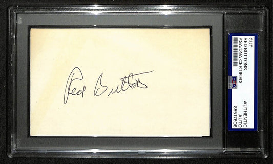Red Buttons Signed/Autographed Cut on 3x5 Card Actor PSA/DNA 197034