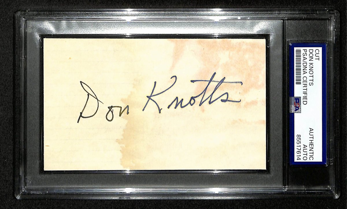 Don Knotts Signed/Autographed Cut on 3x5 Card Actor "Barnie Fife" PSA/DNA 197035