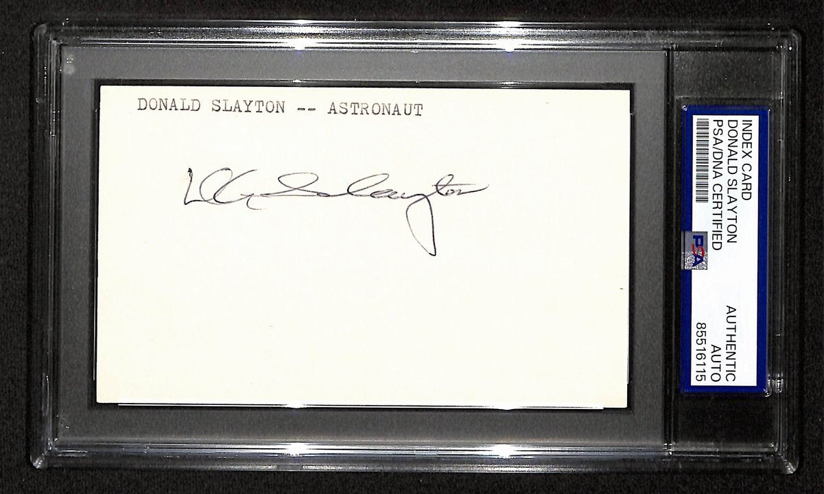 Donald Slayton Signed/Autographed 3x5 Index Card Astronaut PSA/DNA 197800
