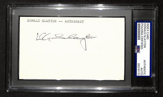 Donald Slayton Signed/Autographed 3x5 Index Card Astronaut PSA/DNA 197800