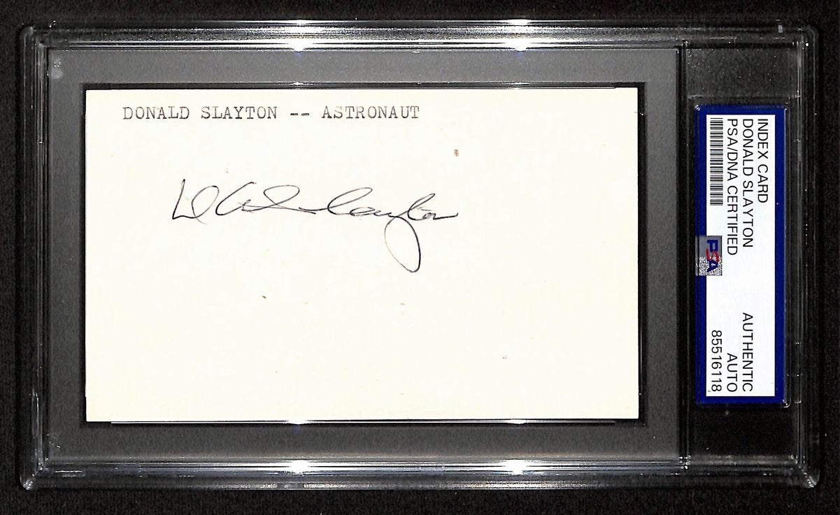 Donald Slayton Signed/Autographed 3x5 Index Card Astronaut PSA/DNA 197801