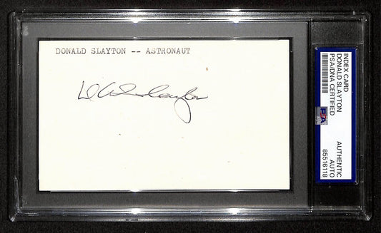 Donald Slayton Signed/Autographed 3x5 Index Card Astronaut PSA/DNA 197801