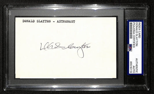 Donald Slayton Signed/Autographed 3x5 Index Card Astronaut PSA/DNA 197802