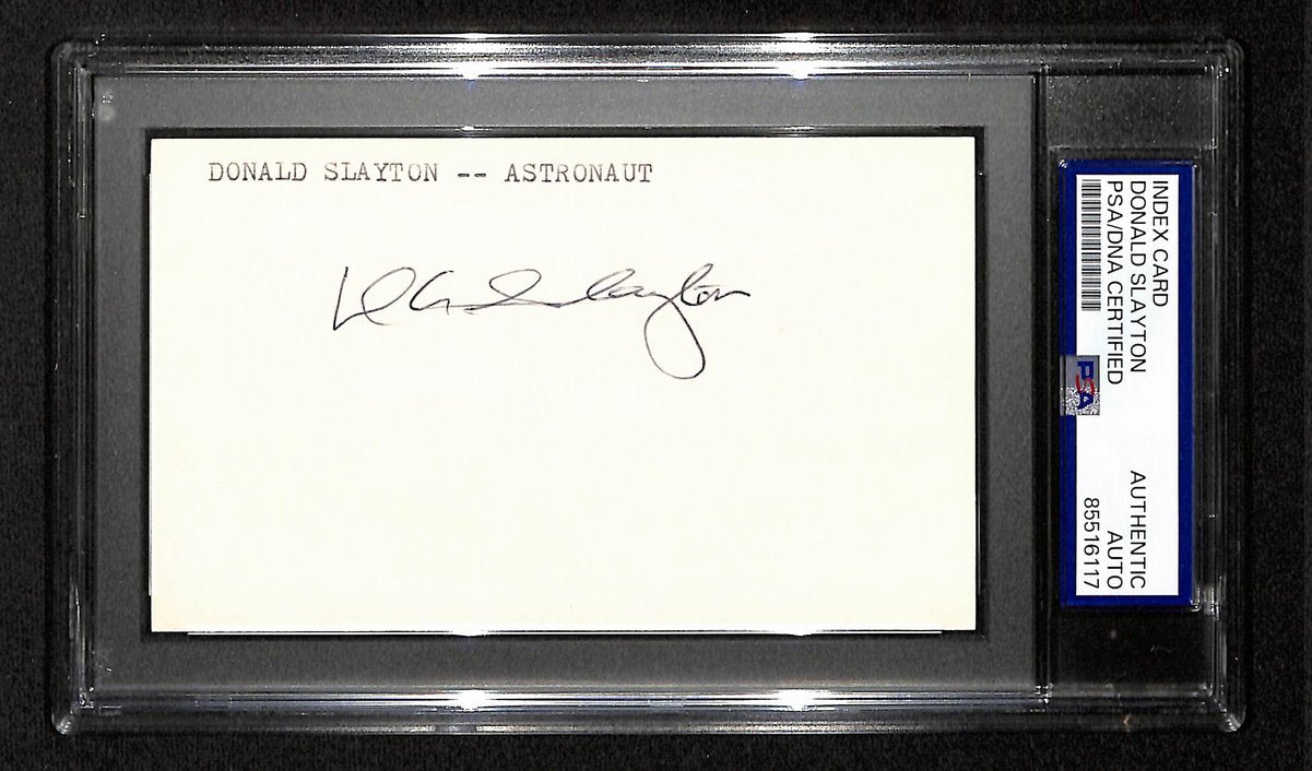 Donald Slayton Signed/Autographed 3x5 Index Card Astronaut PSA/DNA 197803