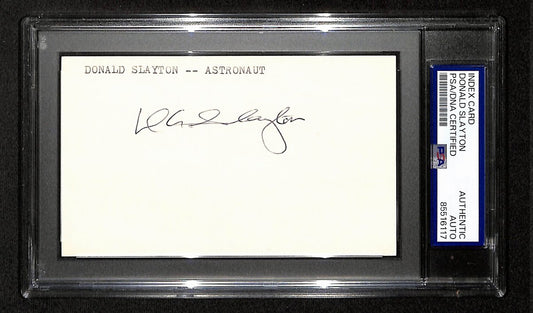 Donald Slayton Signed/Autographed 3x5 Index Card Astronaut PSA/DNA 197803