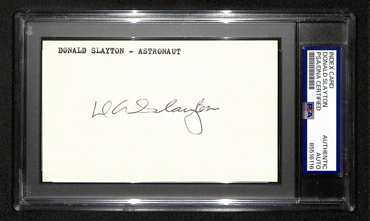 Donald Slayton Signed/Autographed 3x5 Index Card Astronaut PSA/DNA 197804