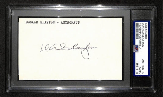 Donald Slayton Signed/Autographed 3x5 Index Card Astronaut PSA/DNA 197804