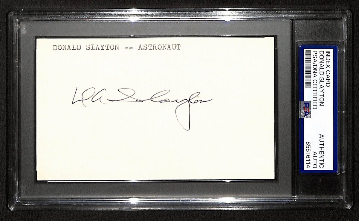 Donald Slayton Signed/Autographed 3x5 Index Card Astronaut PSA/DNA 197805