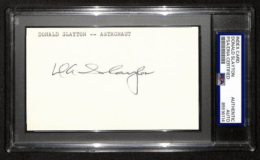 Donald Slayton Signed/Autographed 3x5 Index Card Astronaut PSA/DNA 197805