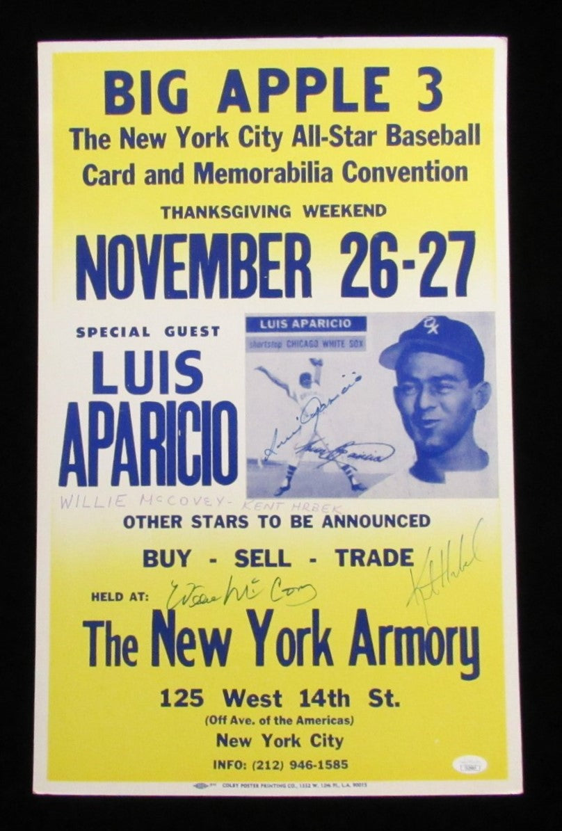 Luis Aparicio/Willie McCovey/Kent Hrbek Multi-Signed 14x22 Poster JSA 197547