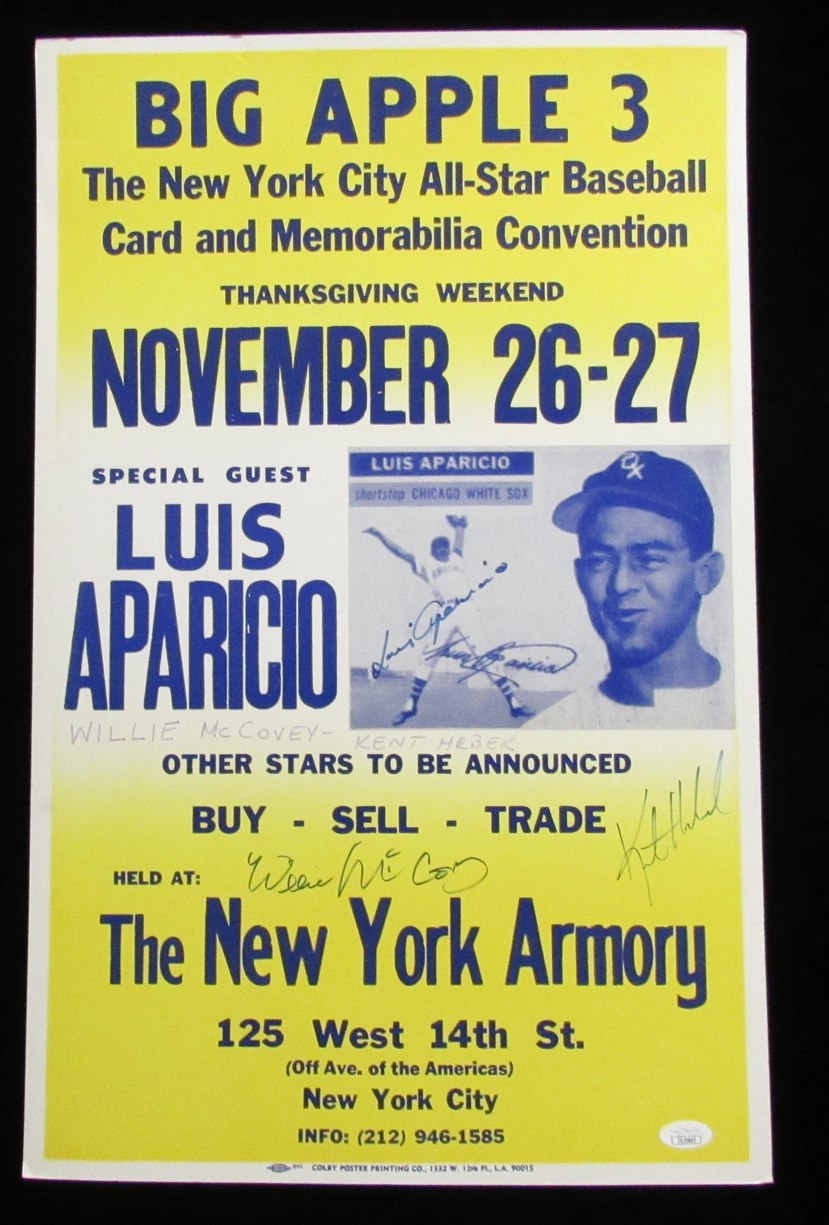 Luis Aparicio/Willie McCovey/Kent Hrbek Multi-Signed 14x22 Poster JSA 197548