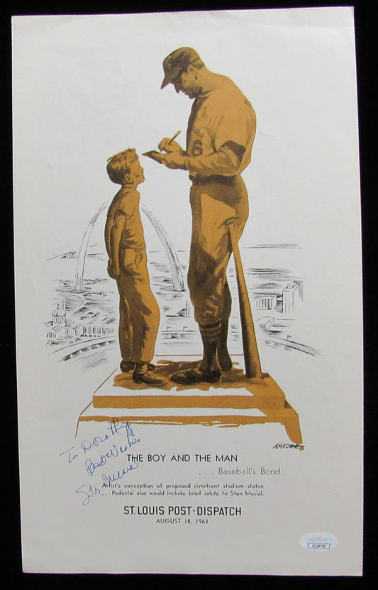 Stan Musial HOF Signed/Inscribed 9x15 Poster St. Louis Cardinals JSA 197564