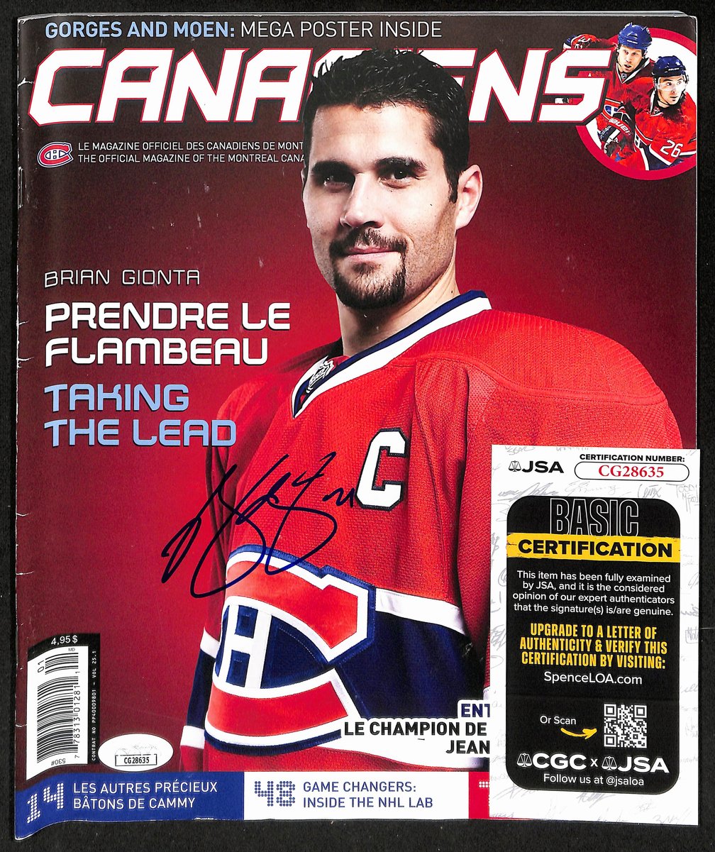 Brian Gionta Montreal Canadiens Signed Les Canadiens Magazine JSA 198184