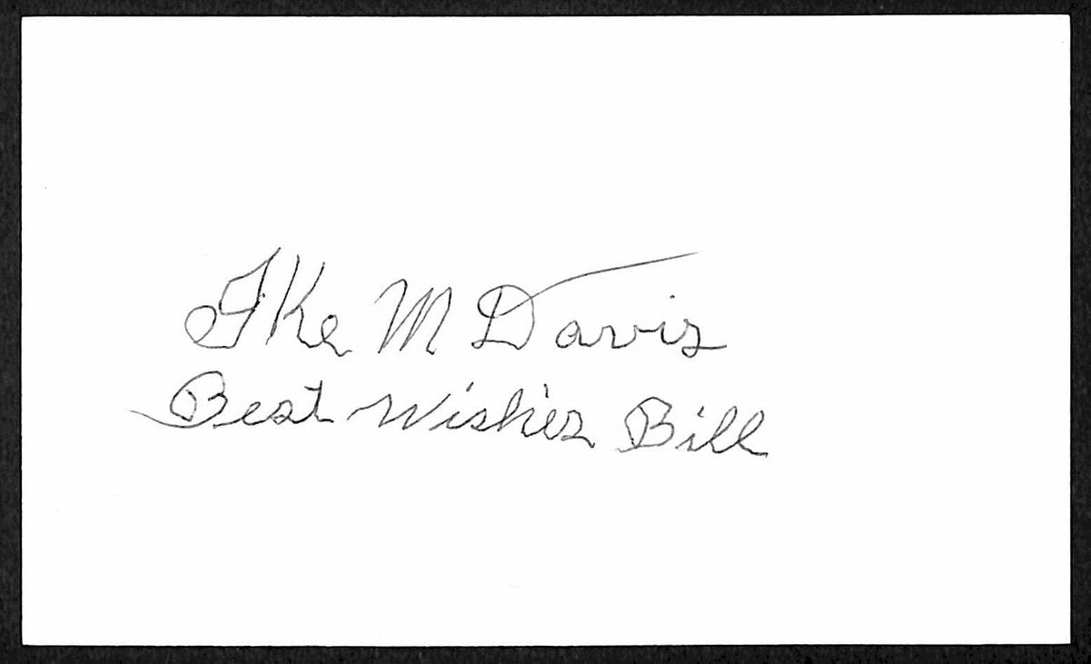 Ike M Davis Chicago White Sox d.1984 Signed/Autographed 3x5 Index Card 197623