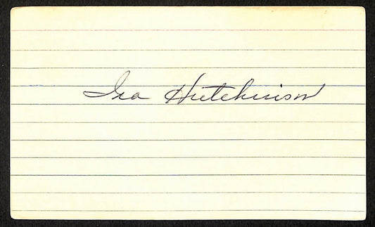 Ira Hutchinson Boston Red Sox d.1973 Signed/Autographed 3x5 Index Card 197624