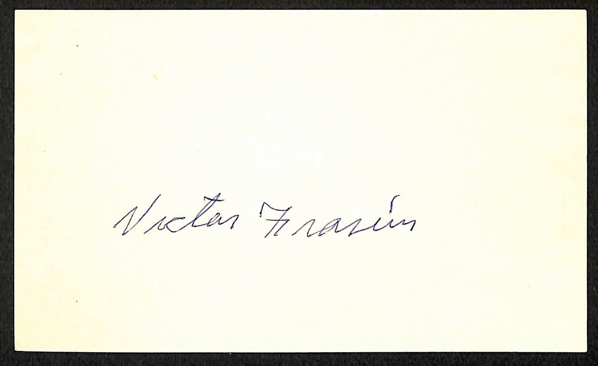 Victor Frazier Chicago White Sox d.1977 Signed/Autographed 3x5 Index Card 197625