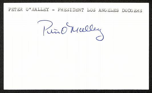 Peter O'Malley Dodgers d.1996 Signed/Autographed 3x5 Index Card 197630