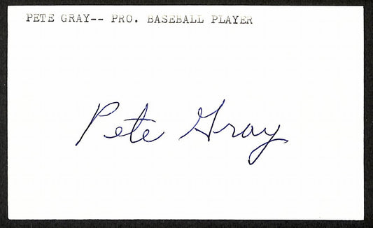 Pete Gray St. Louis Browns d.2002 Signed/Autographed 3x5 Index Card 197631