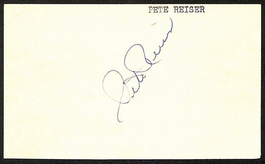 Pete Reiser Brooklyn Dodgers d.1981 Signed/Autographed 3x5 Index Card 197633