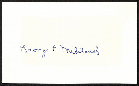 George Milstead Chicago Cubs d.1977 Signed/Autographed 3x5 Index Card 197636
