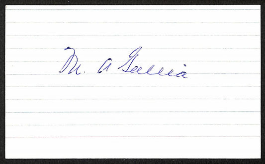 Bert Gallia Washington Senators d.1976 Signed/Autographed 3x5 Index Card 197642