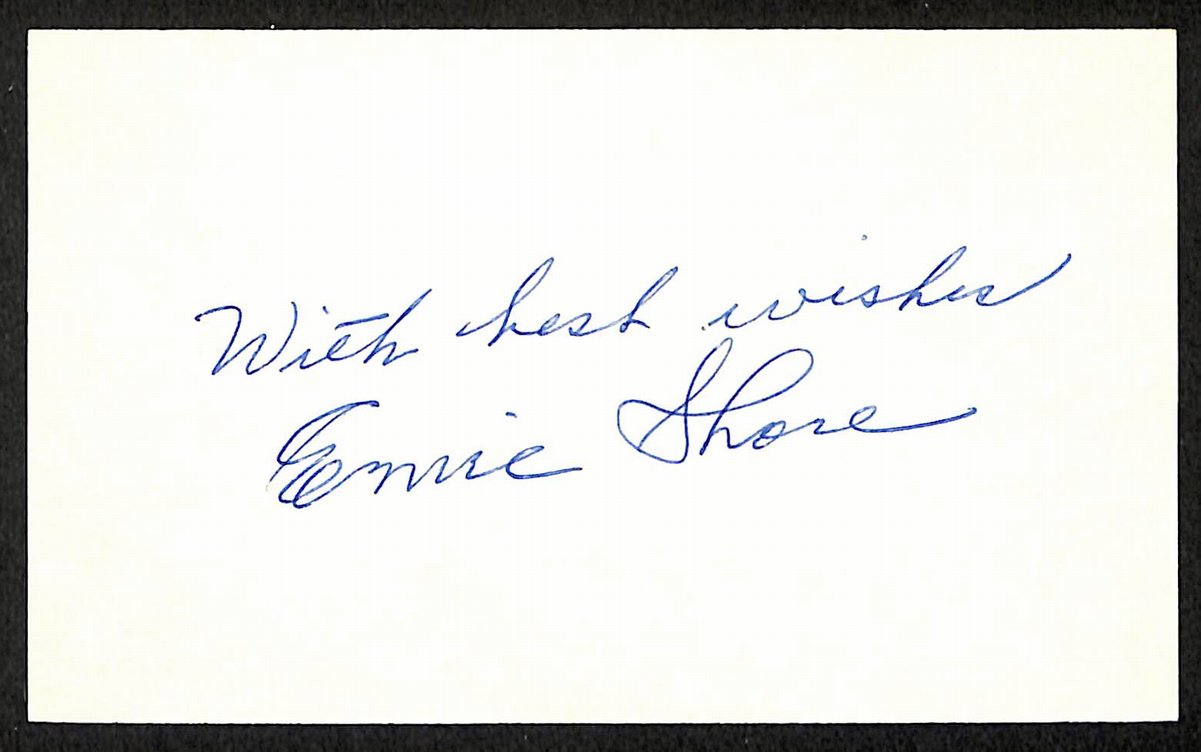 Ernie Shore Red Sox/Yankees d.1980 Signed/Autographed 3x5 Index Card 1976434